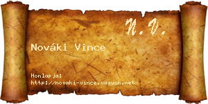 Nováki Vince névjegykártya