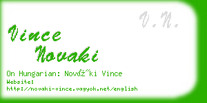 vince novaki business card